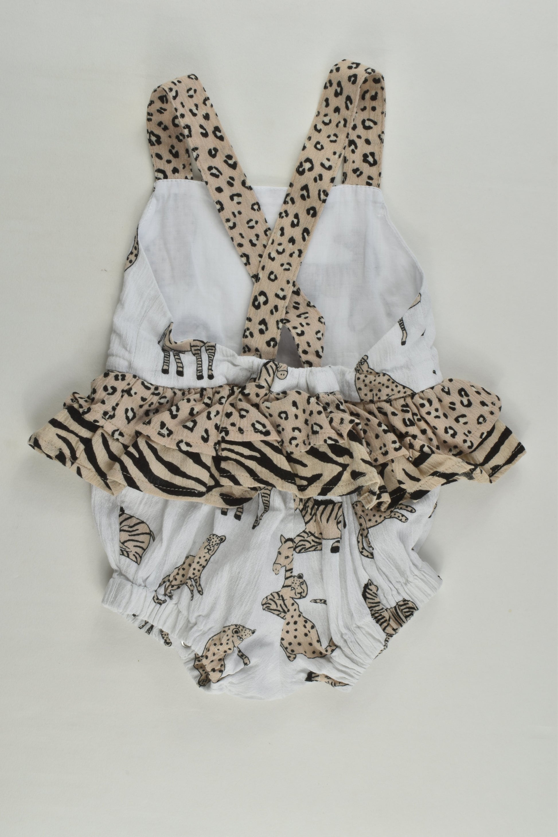 Seed Heritage Size 000 Zebra and Lepard Bubble Romper