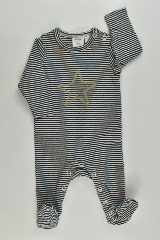 Seed Heritage Size 0000 (Newborn) Striped Star Footed Romper