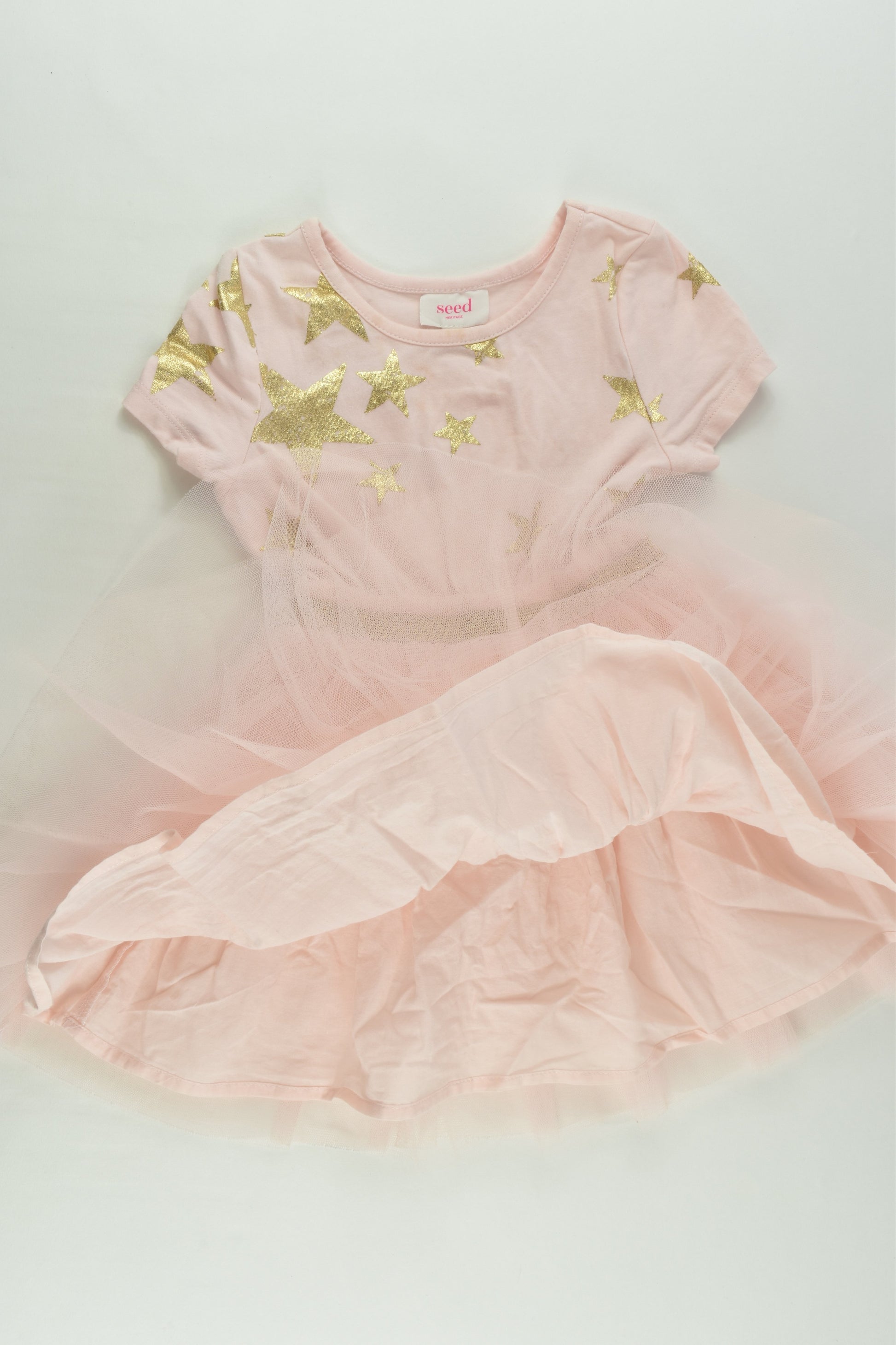 Seed Heritage Size 1-2 Stars Lined Tulle Dress