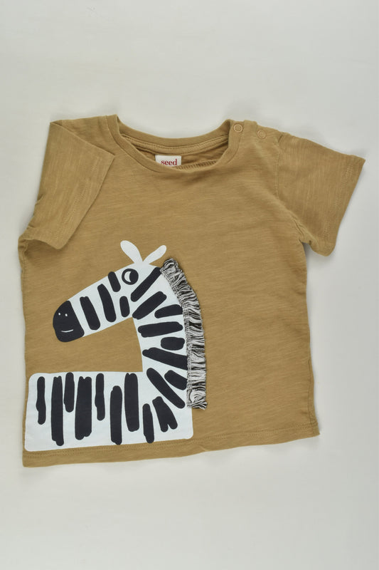 Seed Heritage Size 1 Zebra T-shirt
