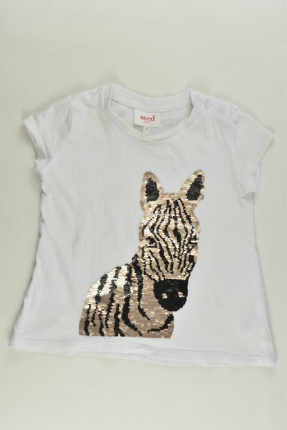Seed Heritage Size 2 Zebra Sequins T-shirt