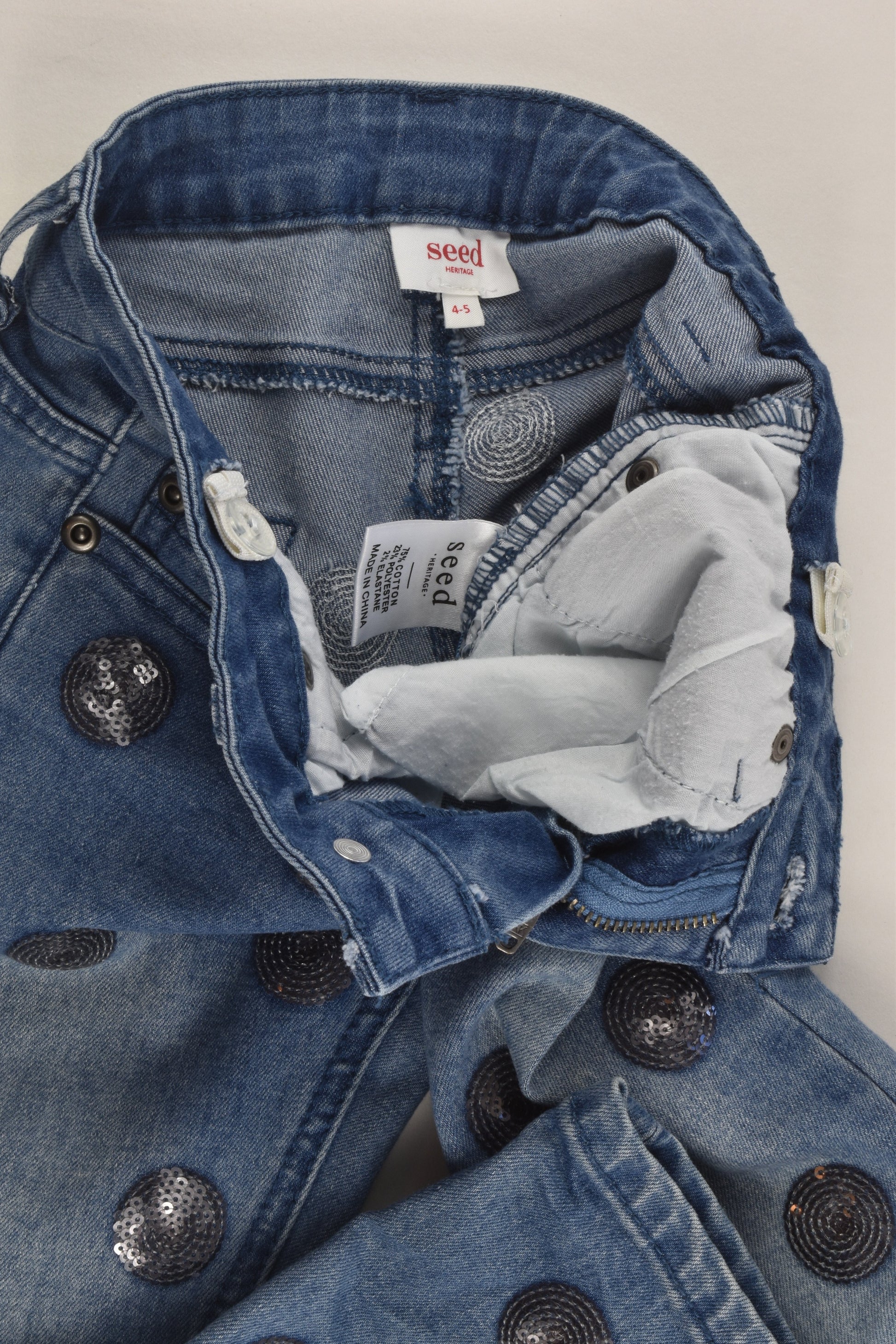 Seed Heritage Size 4-5 Polka Dots Denim Pants