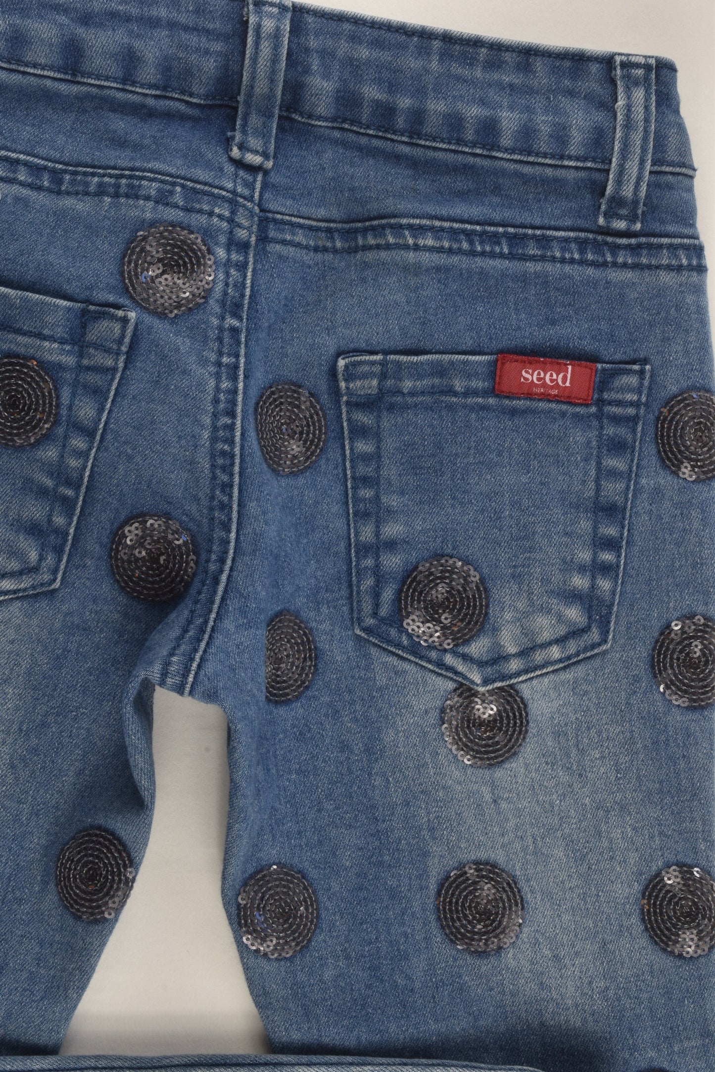 Seed Heritage Size 4-5 Polka Dots Denim Pants