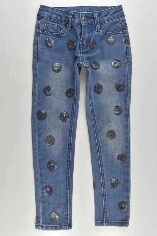 Seed Heritage Size 4-5 Polka Dots Denim Pants
