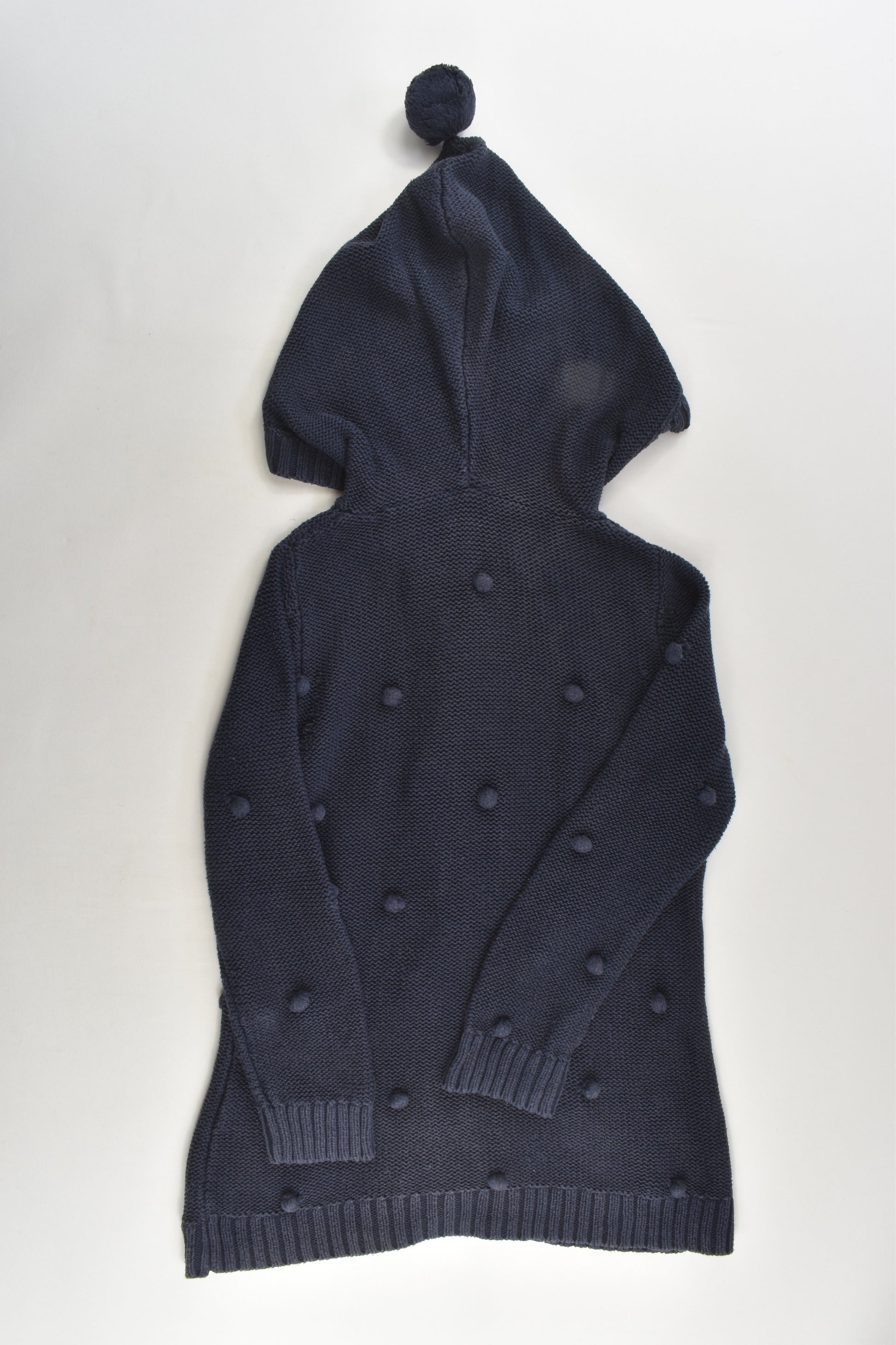 Seed Heritage Size 4-5 Pom Pom Long Hooded Cardigan