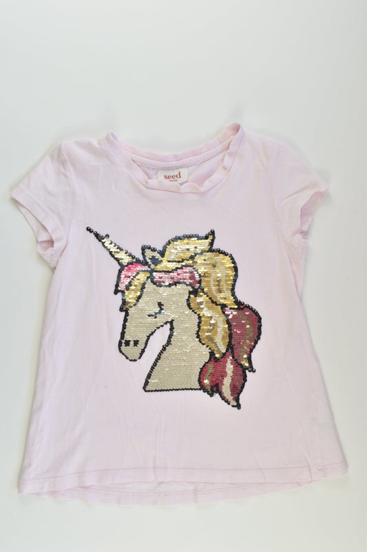Seed Heritage Size 4 Reversible Sequins Unicorn T-shirt