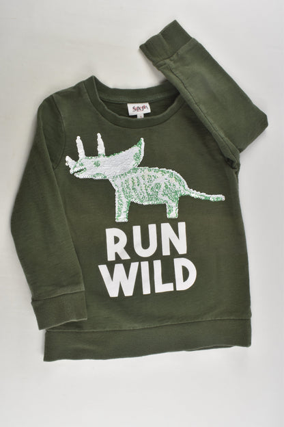 Seed Heritage Size 5 Dinosaur Reversible Sequins Sweater
