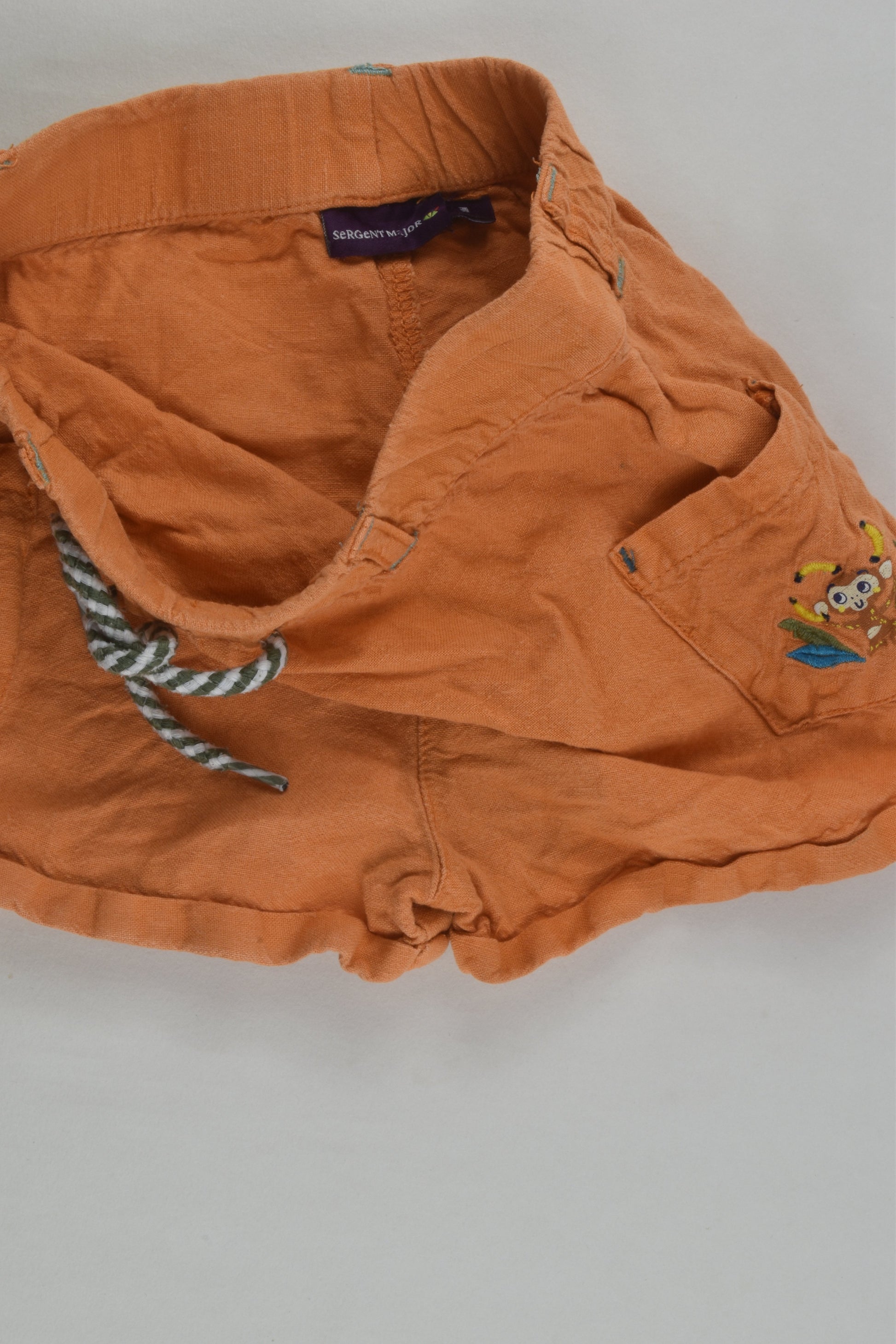 Sergent Major Size 0 (18 months) Linen Blend Shorts