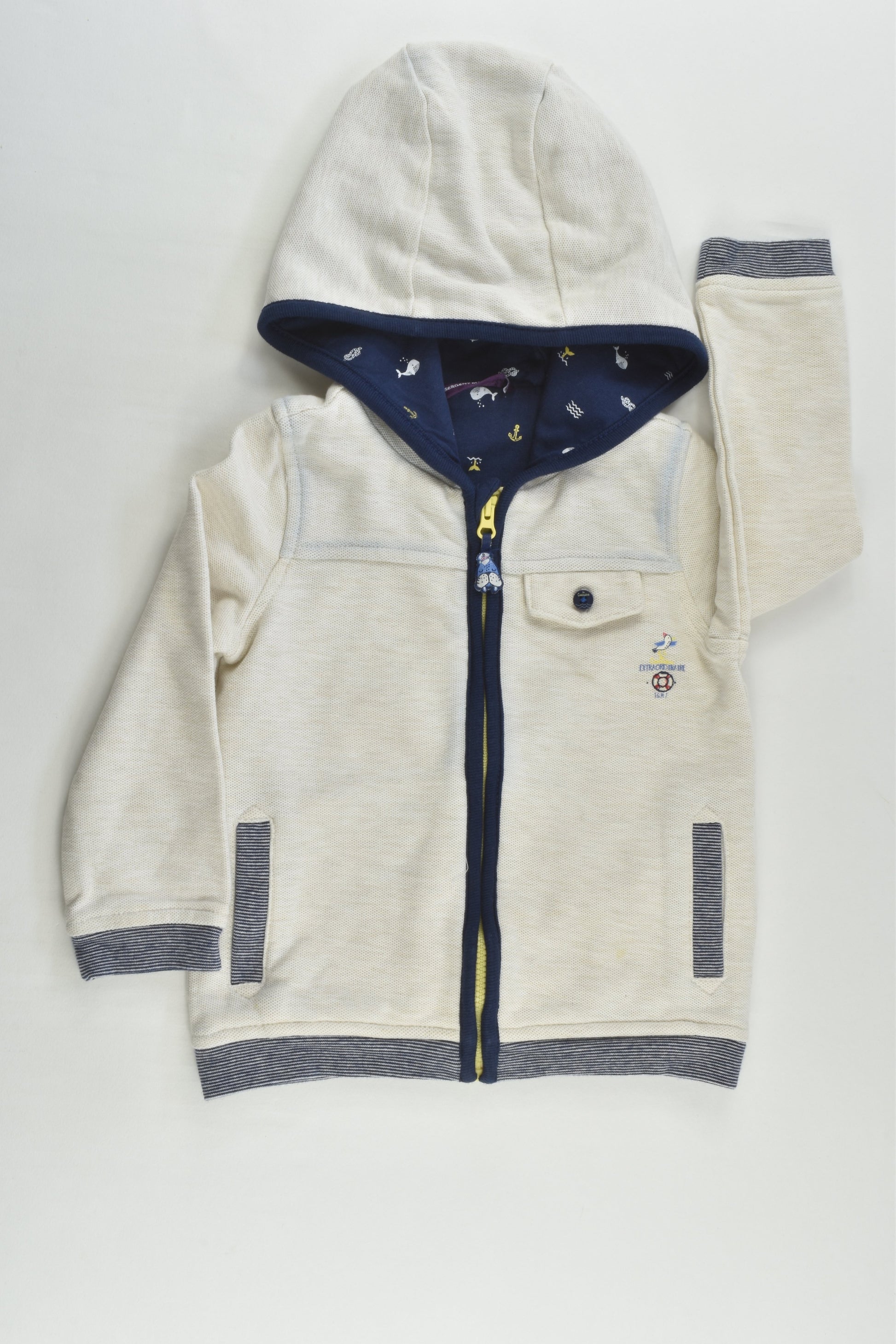 Sergent Major Size 1-2 (24 months) 'Mon Capitaine' Hooded Zip Jumper