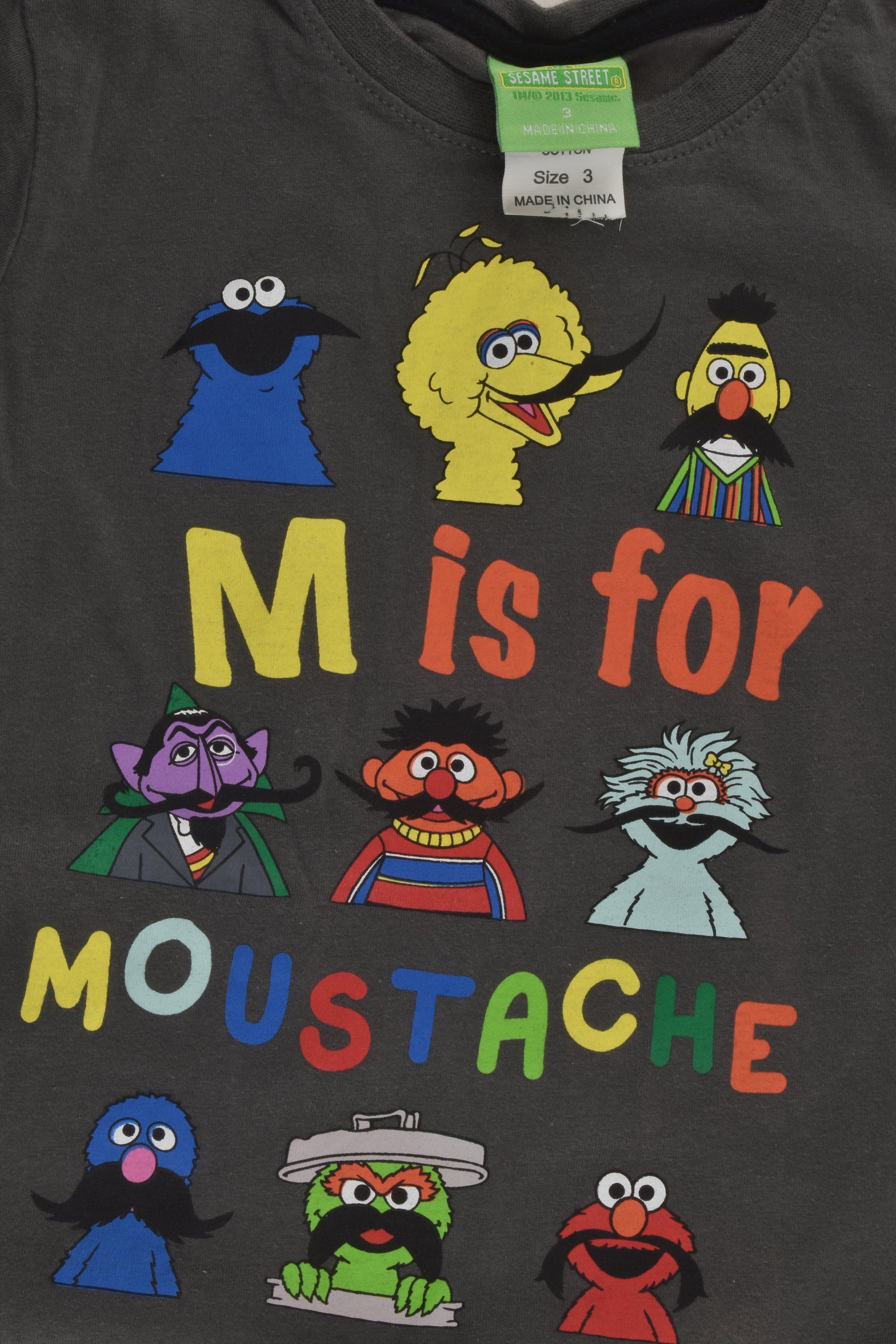 Sesame Street Size 3 Moustache T-shirt