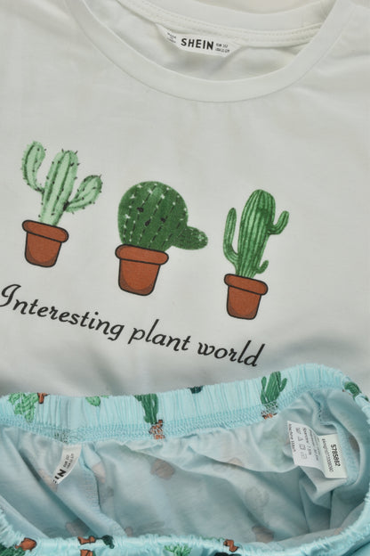 Shein Size 11-12 (152 cm) 'Interesting Plant World' Short Pyjamas