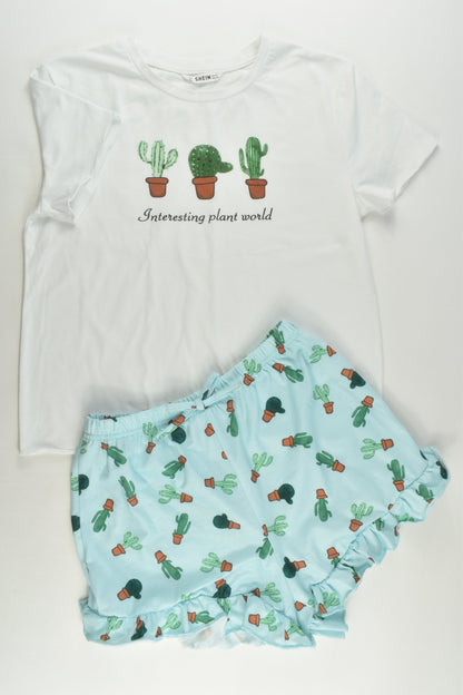 Shein Size 11-12 (152 cm) 'Interesting Plant World' Short Pyjamas