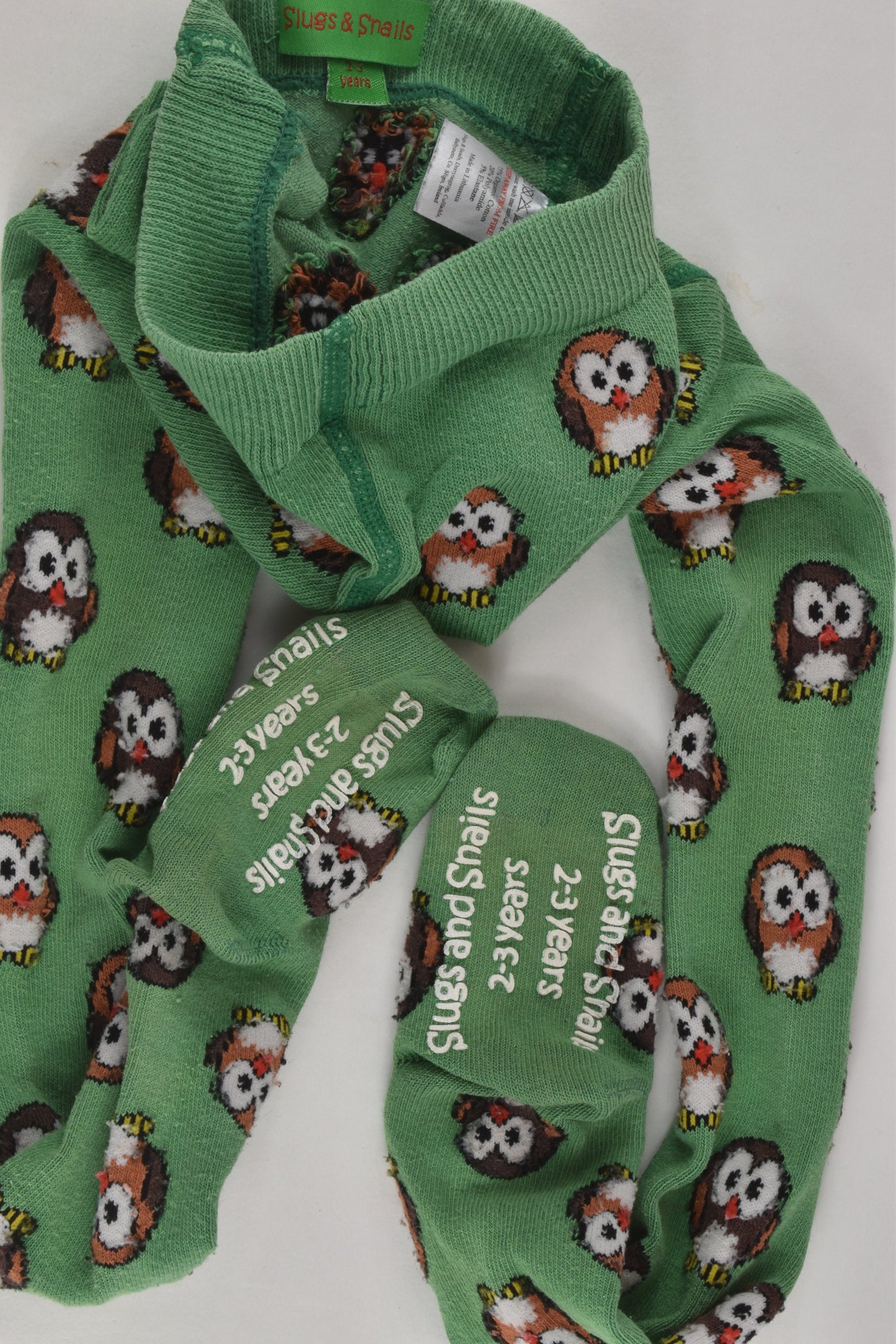 Slugs & Snails Size 2-3 Owls Tights