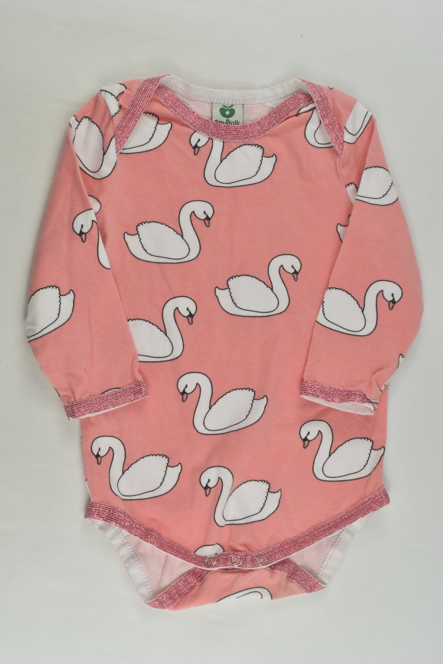 Småfolk Size 0 (74 cm) Swan Bodysuit