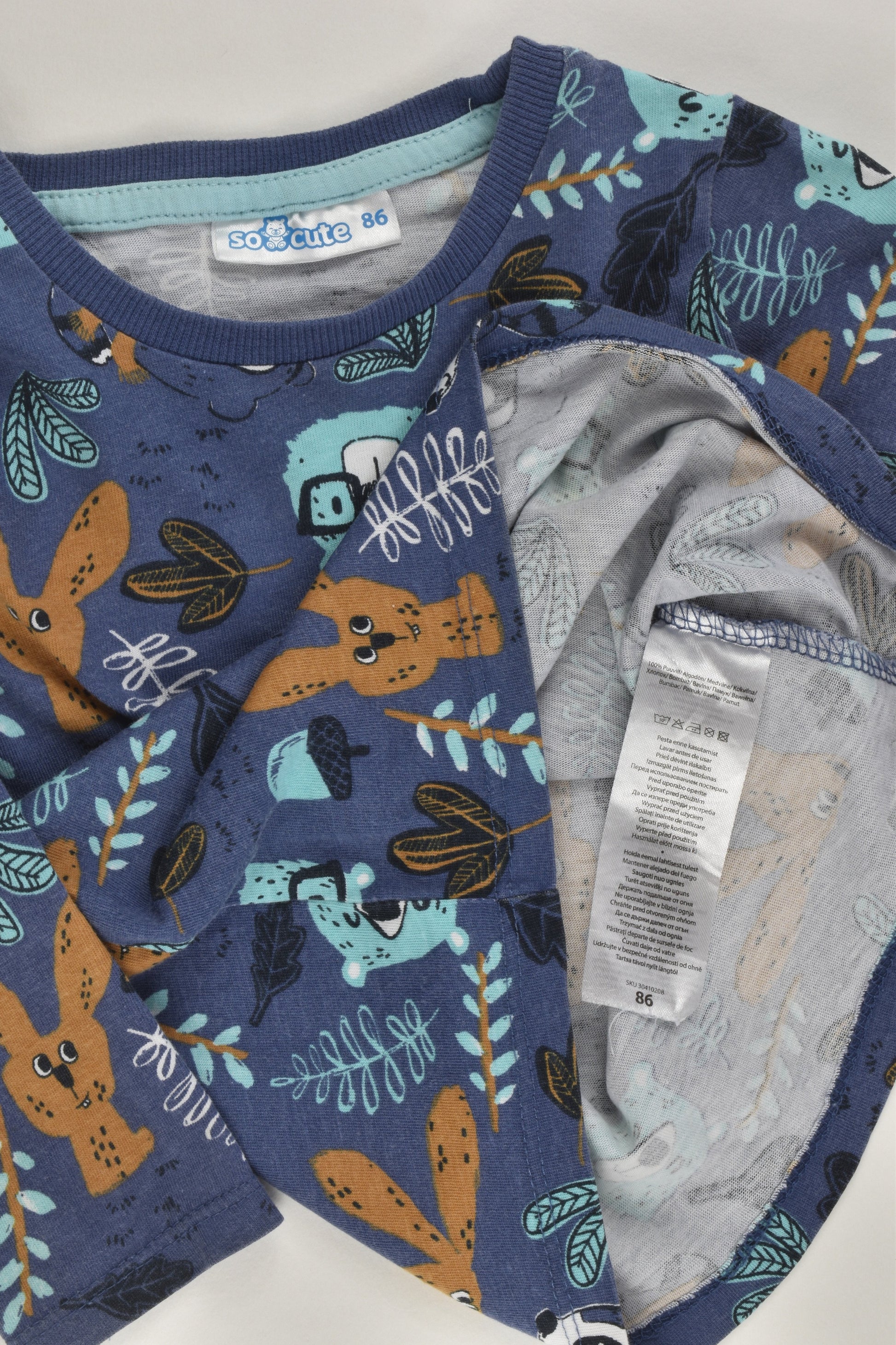 So Cute Size 1 (86 cm) Forest Animals Top
