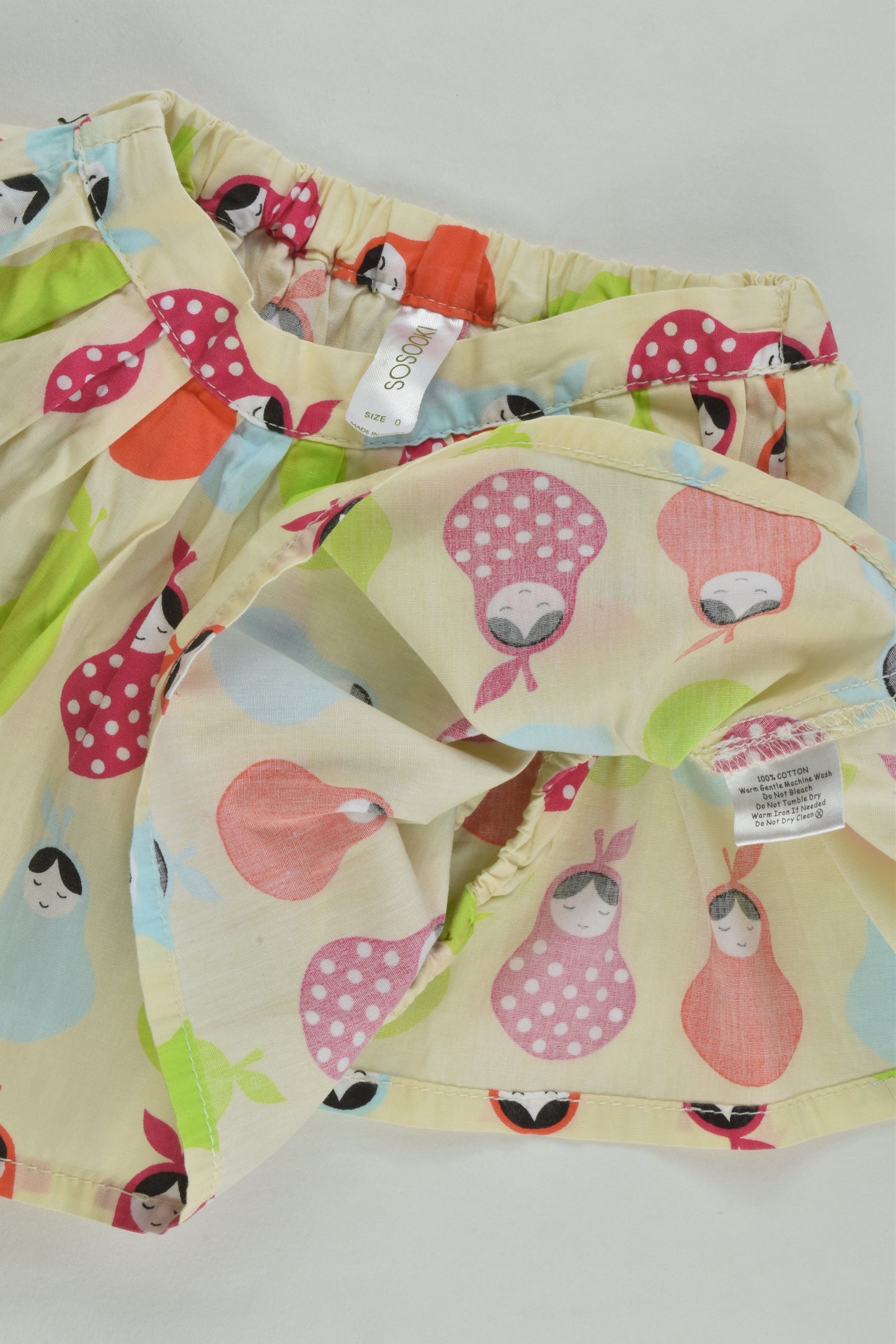 Sosooki Size 0 Matryoshka Skirt with Bloomers Underneath