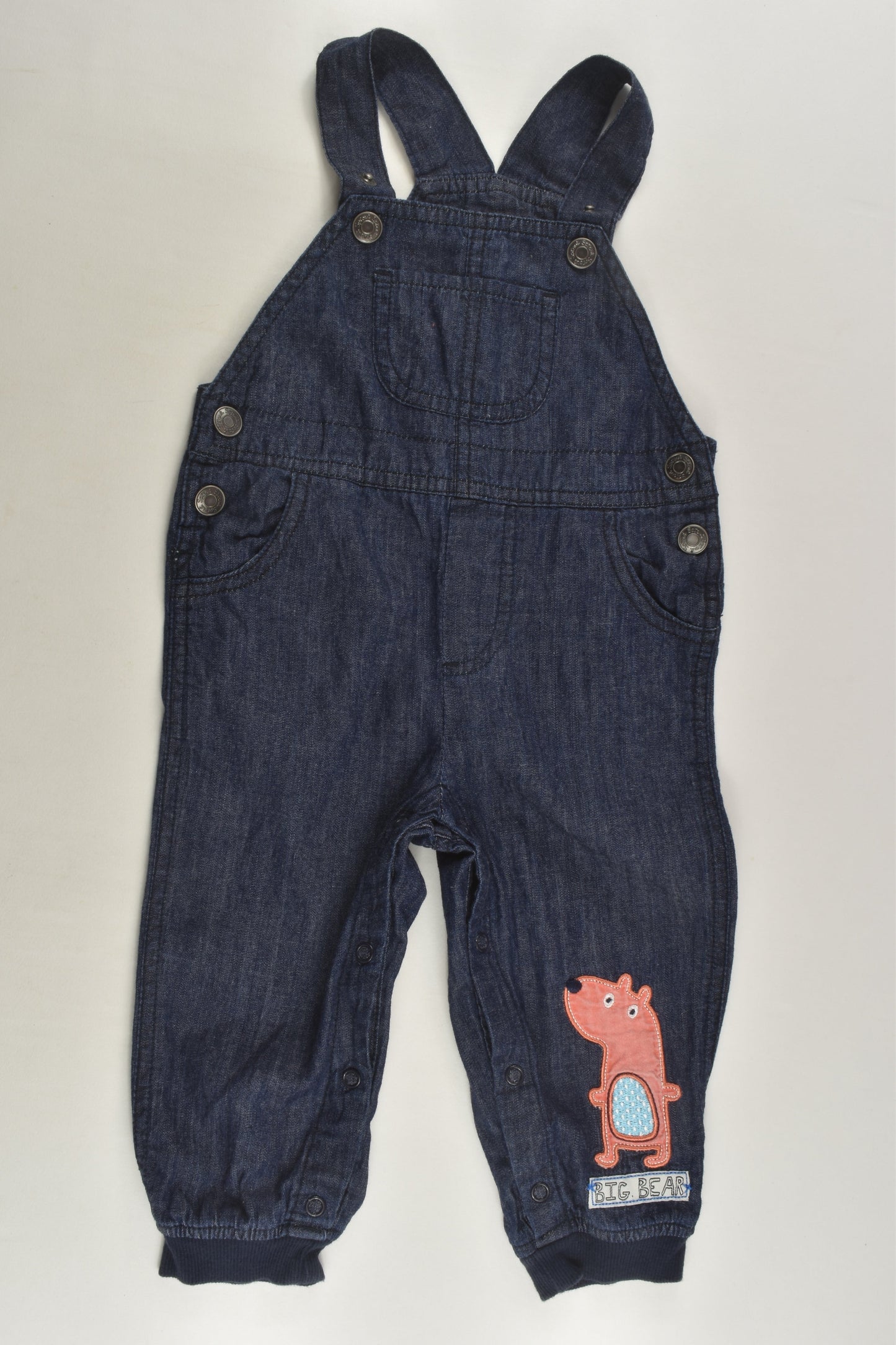 Sprout Size 0 Bear Denim Overalls