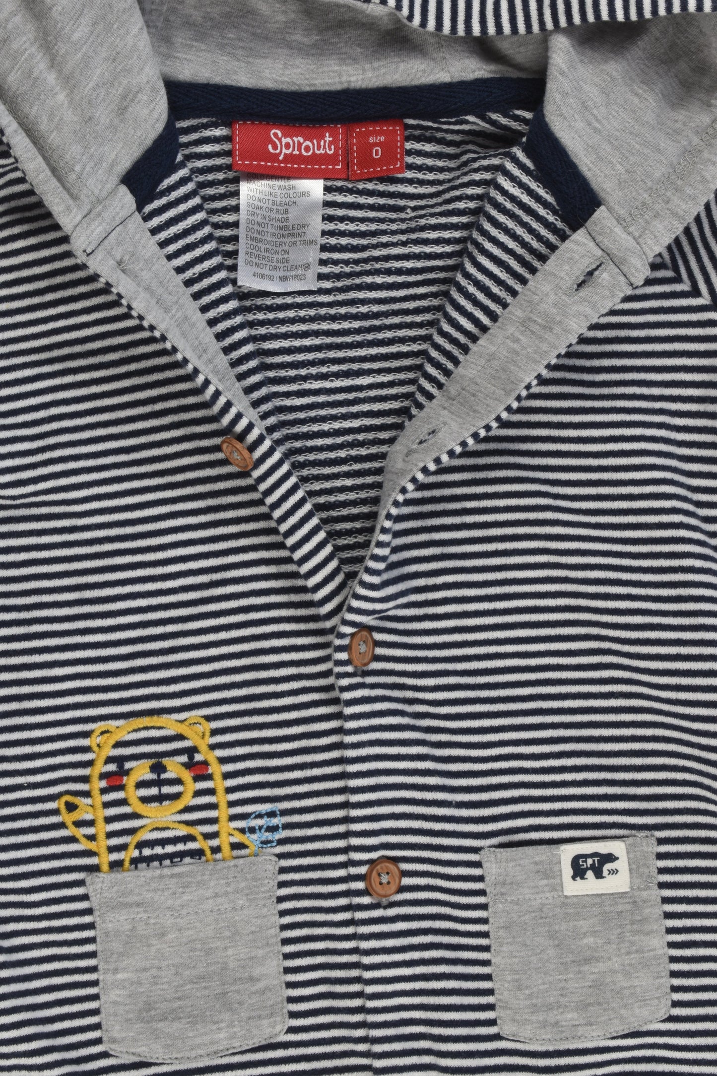 Sprout Size 0 Striped Bear One Piece