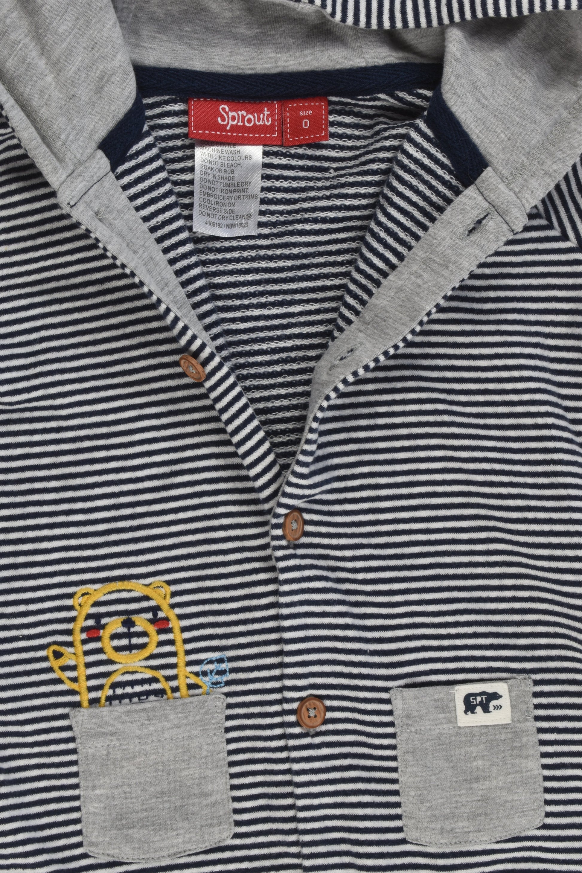 Sprout Size 0 Striped Bear One Piece