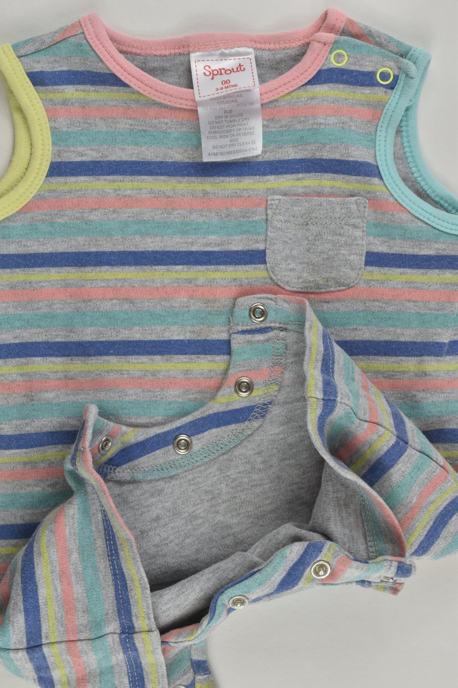 Sprout Size 00 Striped Short Romper