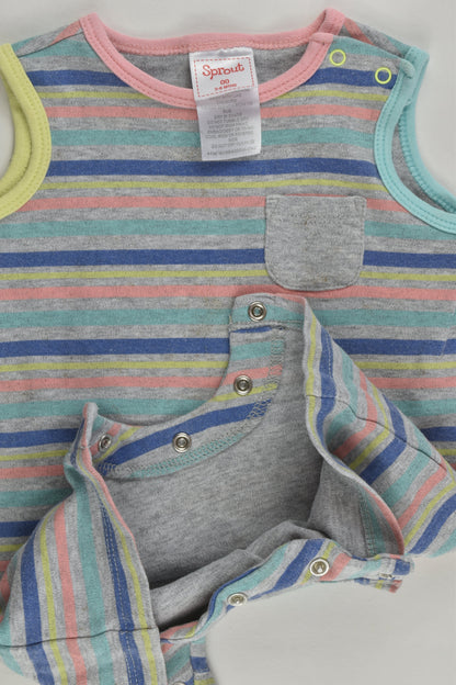 Sprout Size 00 Striped Short Romper