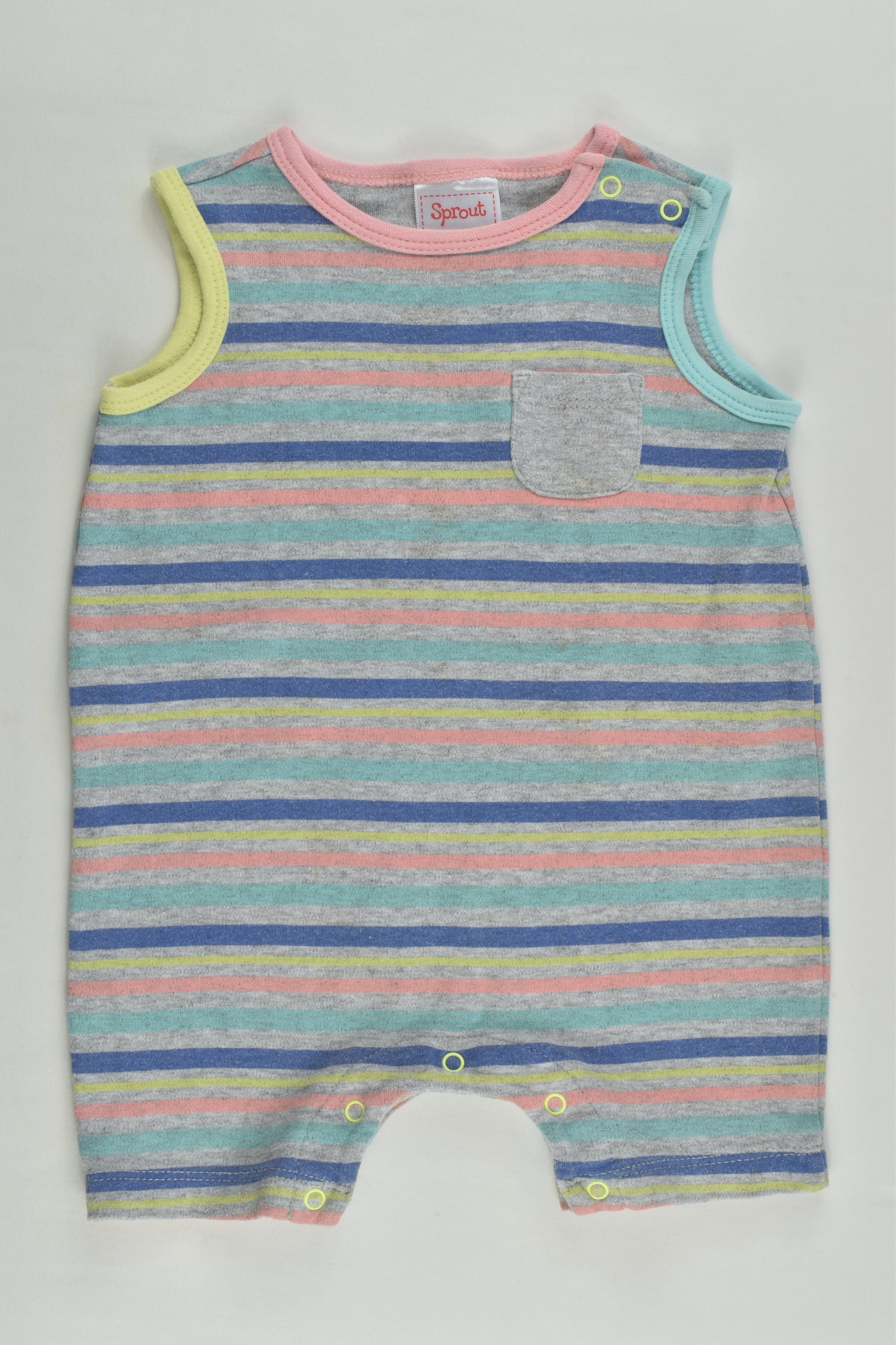 Sprout Size 00 Striped Short Romper
