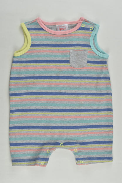 Sprout Size 00 Striped Short Romper