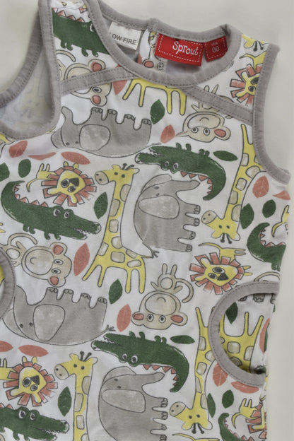 Sprout Size 00 Wild Animals Short Romper