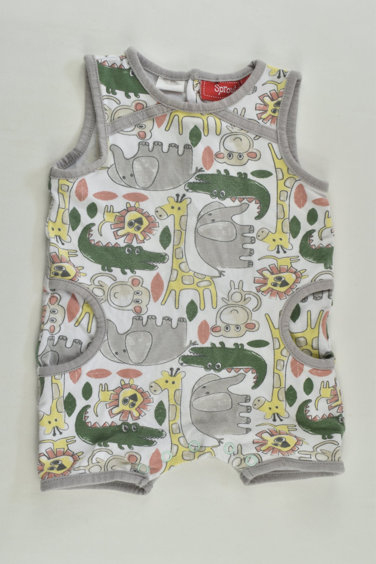 Sprout Size 00 Wild Animals Short Romper