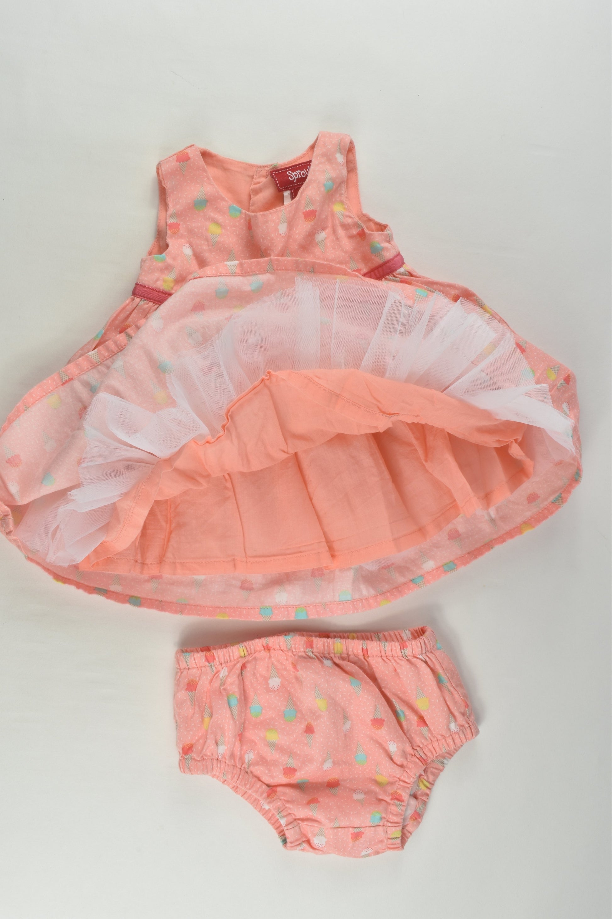 Sprout Size 000 Ice Cream Lined Dress and Bloomers