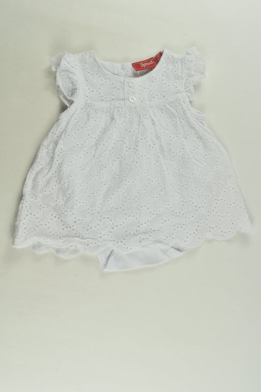 Sprout Size 000 Lace Dress with Bodysuit Underneath