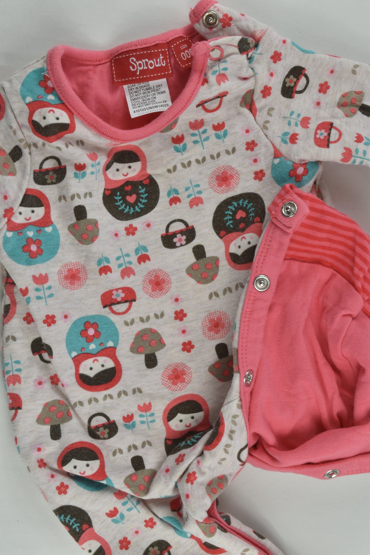 Sprout Size 000 Lined Matryoshka Romper
