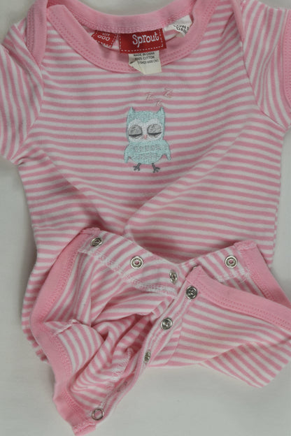 Sprout Size 000 Short Owl Romper