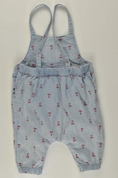 Sprout Size 0000 Cherries Lightweight Denim Overalls