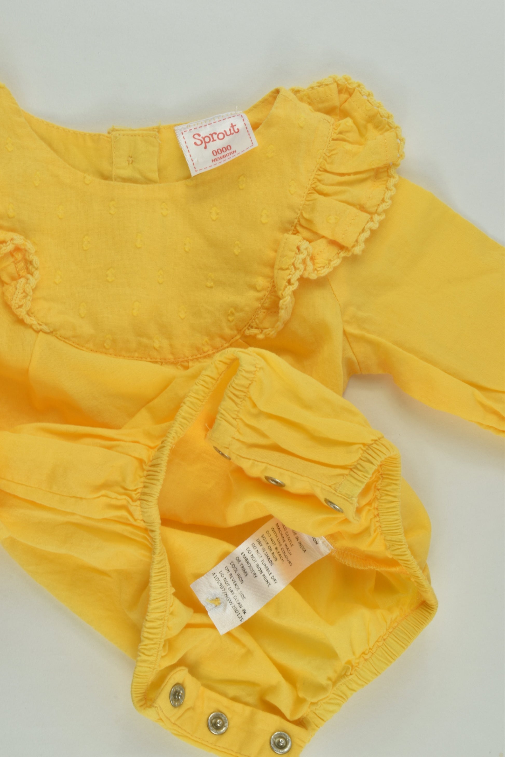 Sprout Size 0000 Ruffle Bodysuit