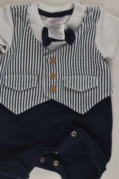 Sprout Size 0000 Vest and Bow Short Romper