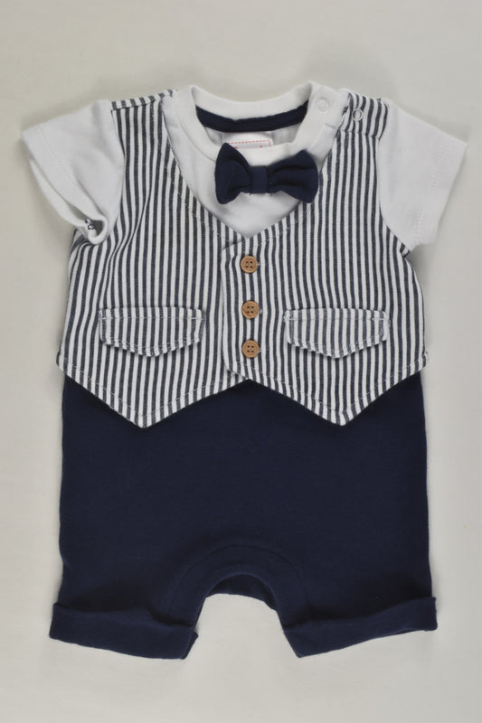 Sprout Size 0000 Vest and Bow Short Romper