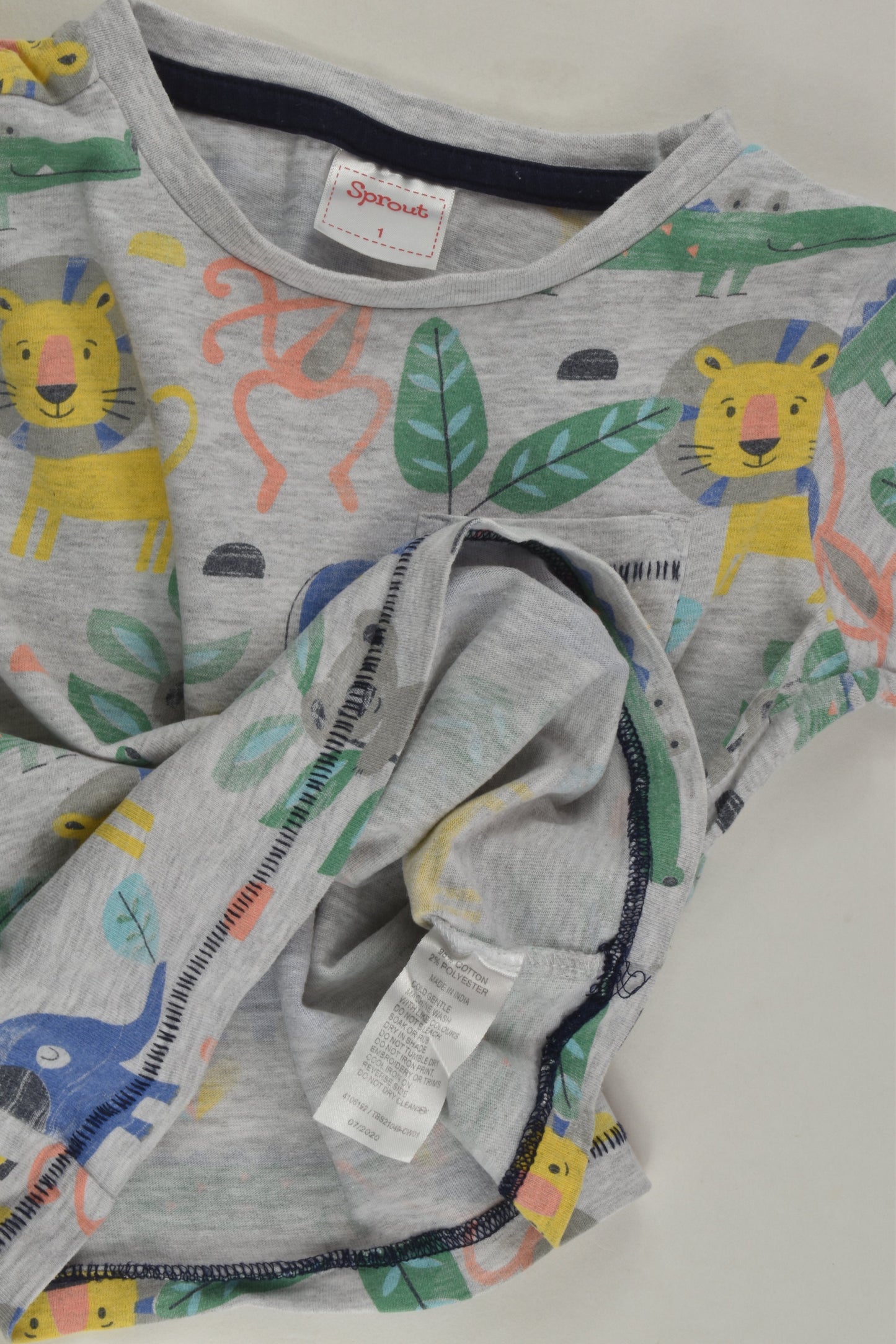 Sprout Size 1 Animals T-shirt