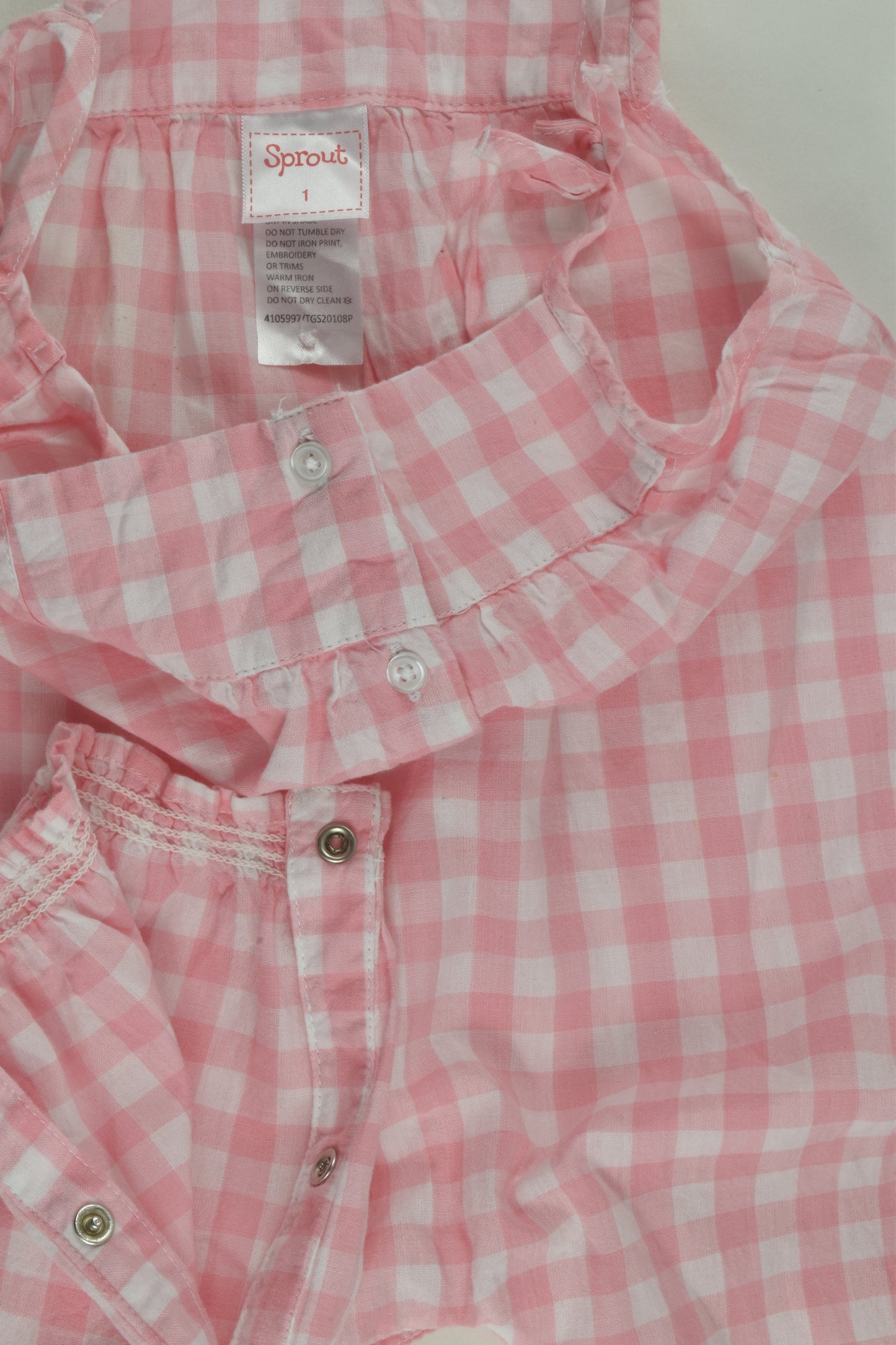 Sprout Size 1 Checked Playsuit