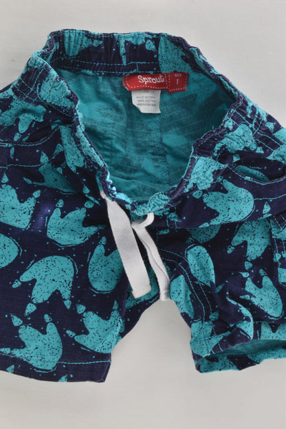 Sprout Size 1 Footprint Shorts