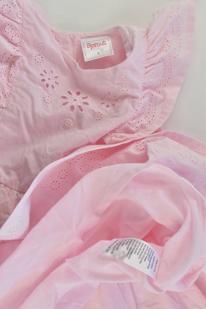 Sprout Size 1 Lined Dress with Lace Details