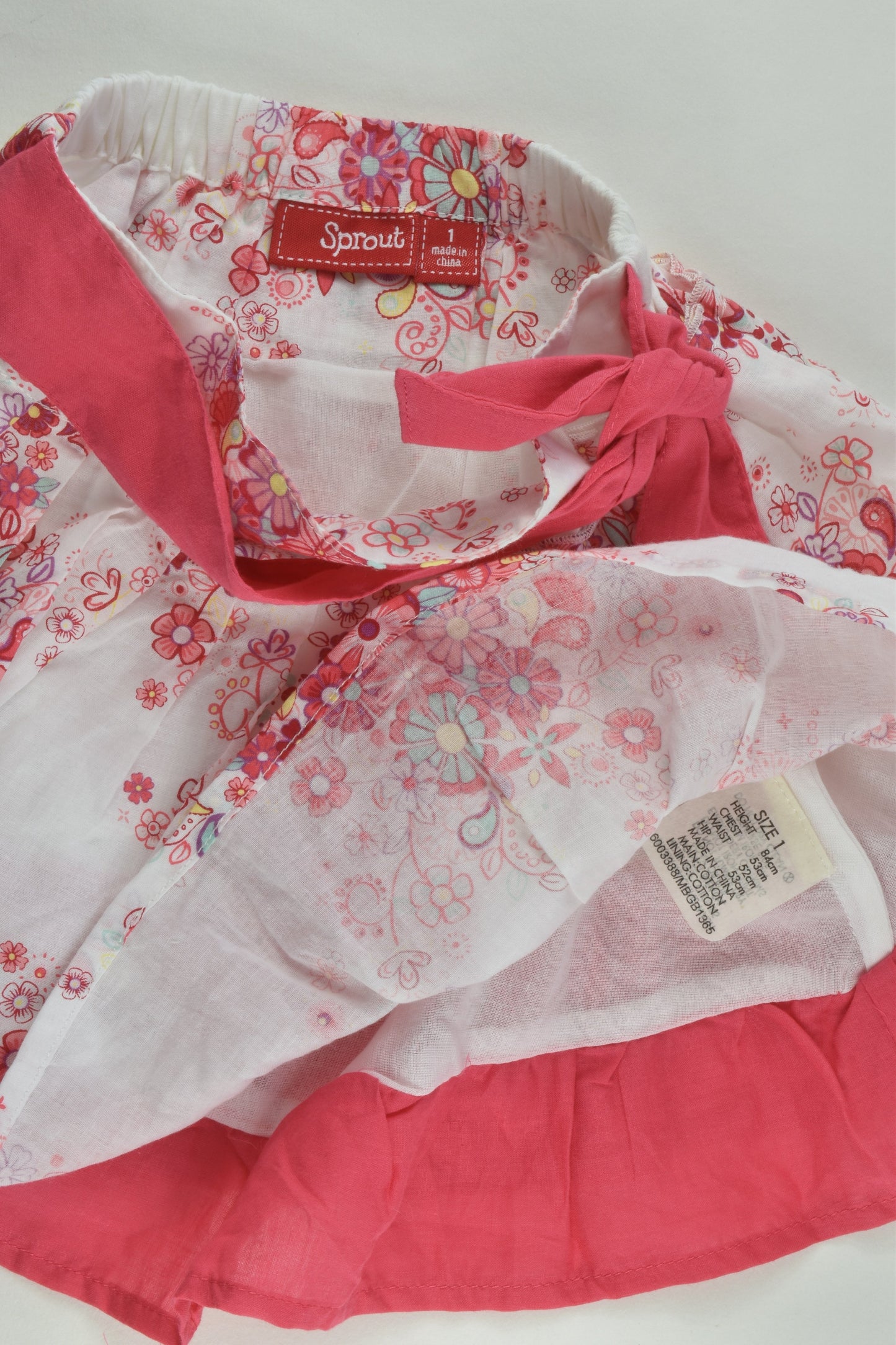Sprout Size 1 Lined Floral Skirt