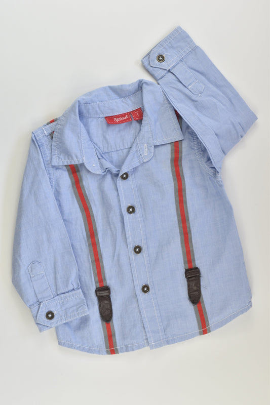 Sprout Size 1 Suspender Shirt