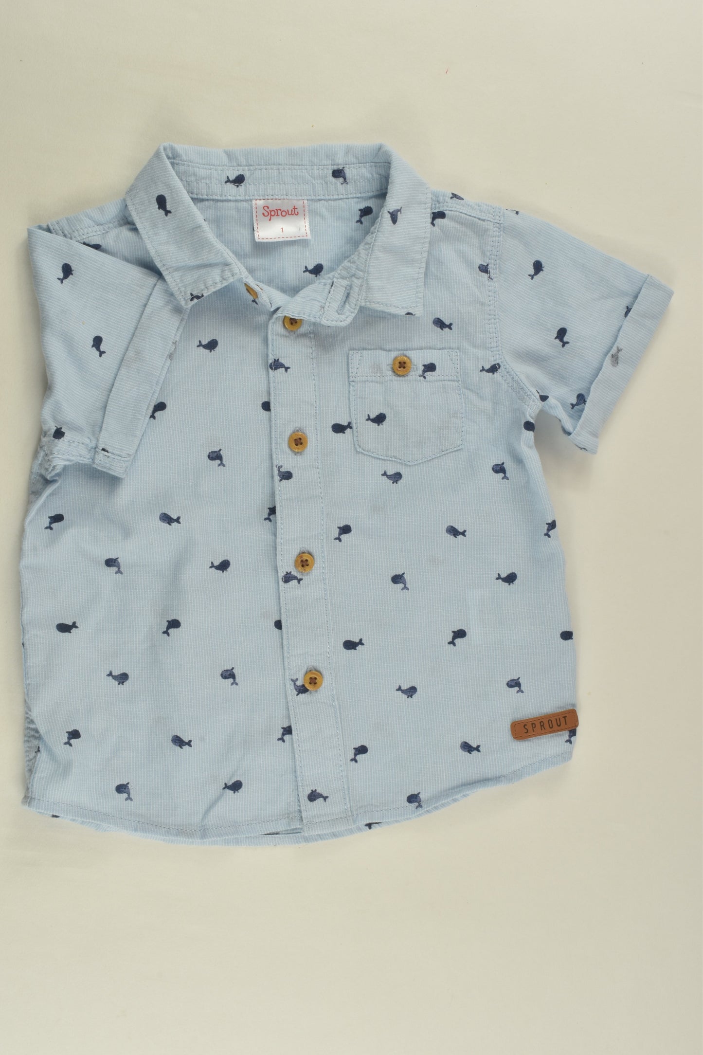 Sprout Size 1 Whales Shirt