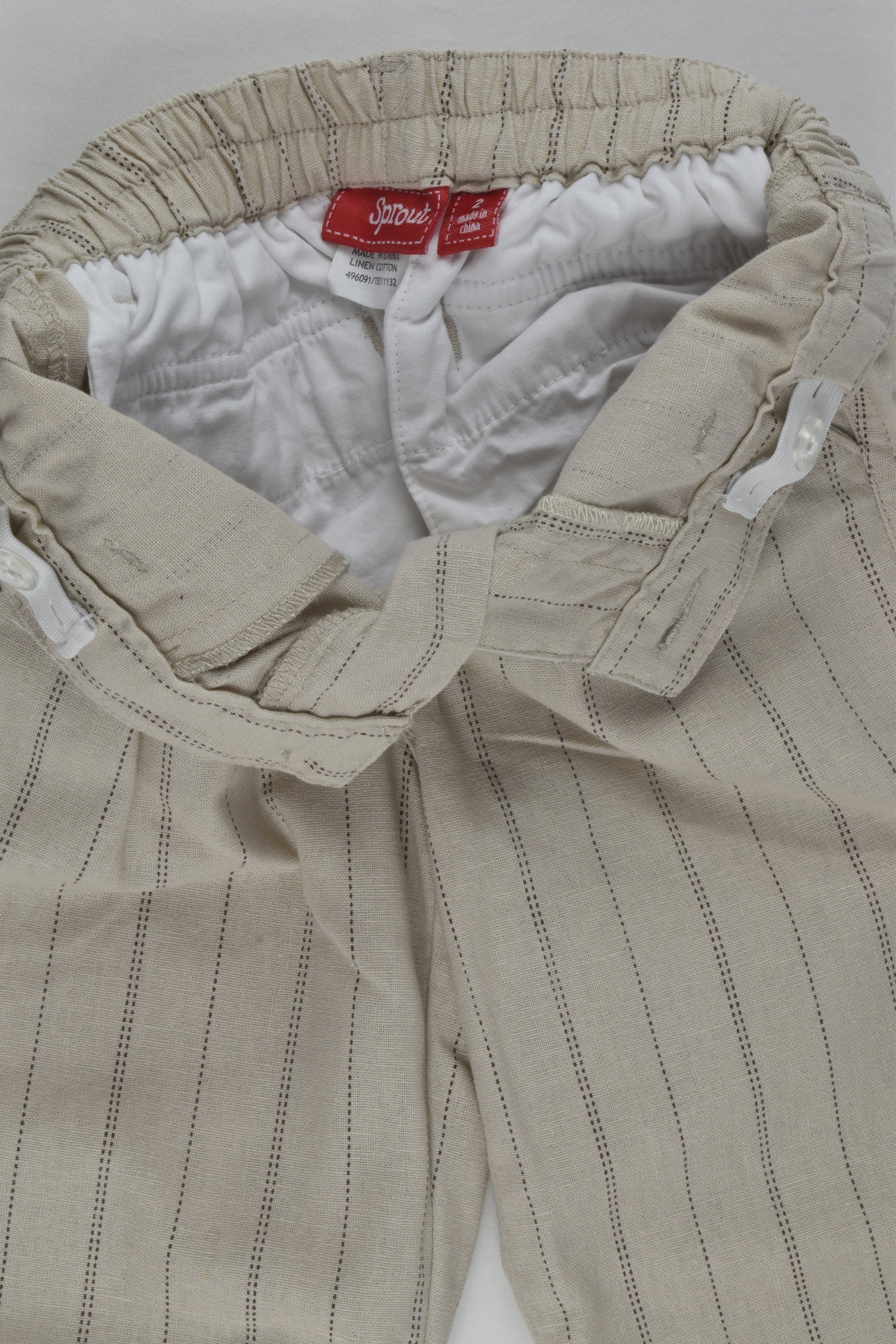 Sprout Size 2 Checked Linen Blend Pants
