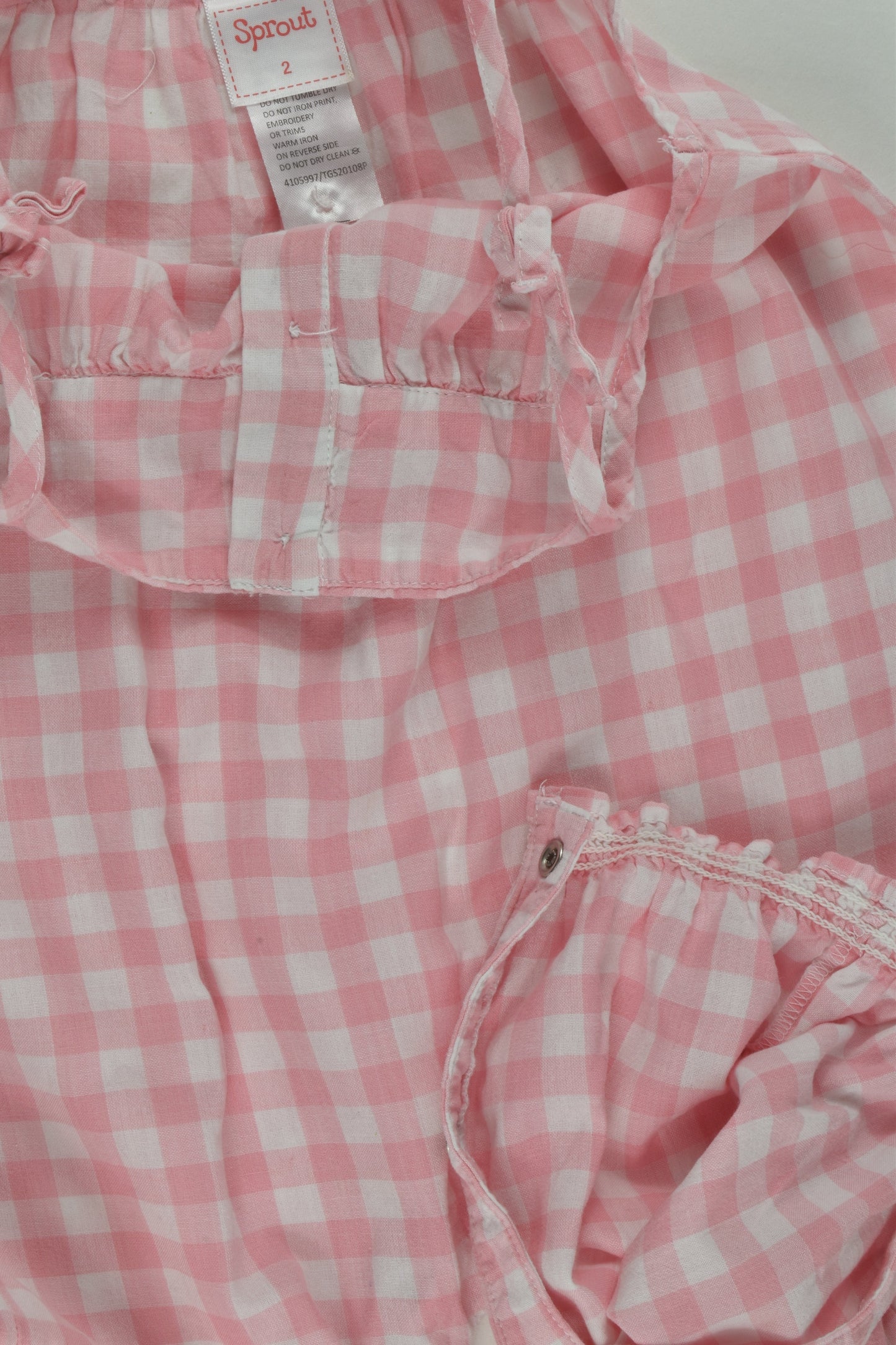 Sprout Size 2 Checked Playsuit