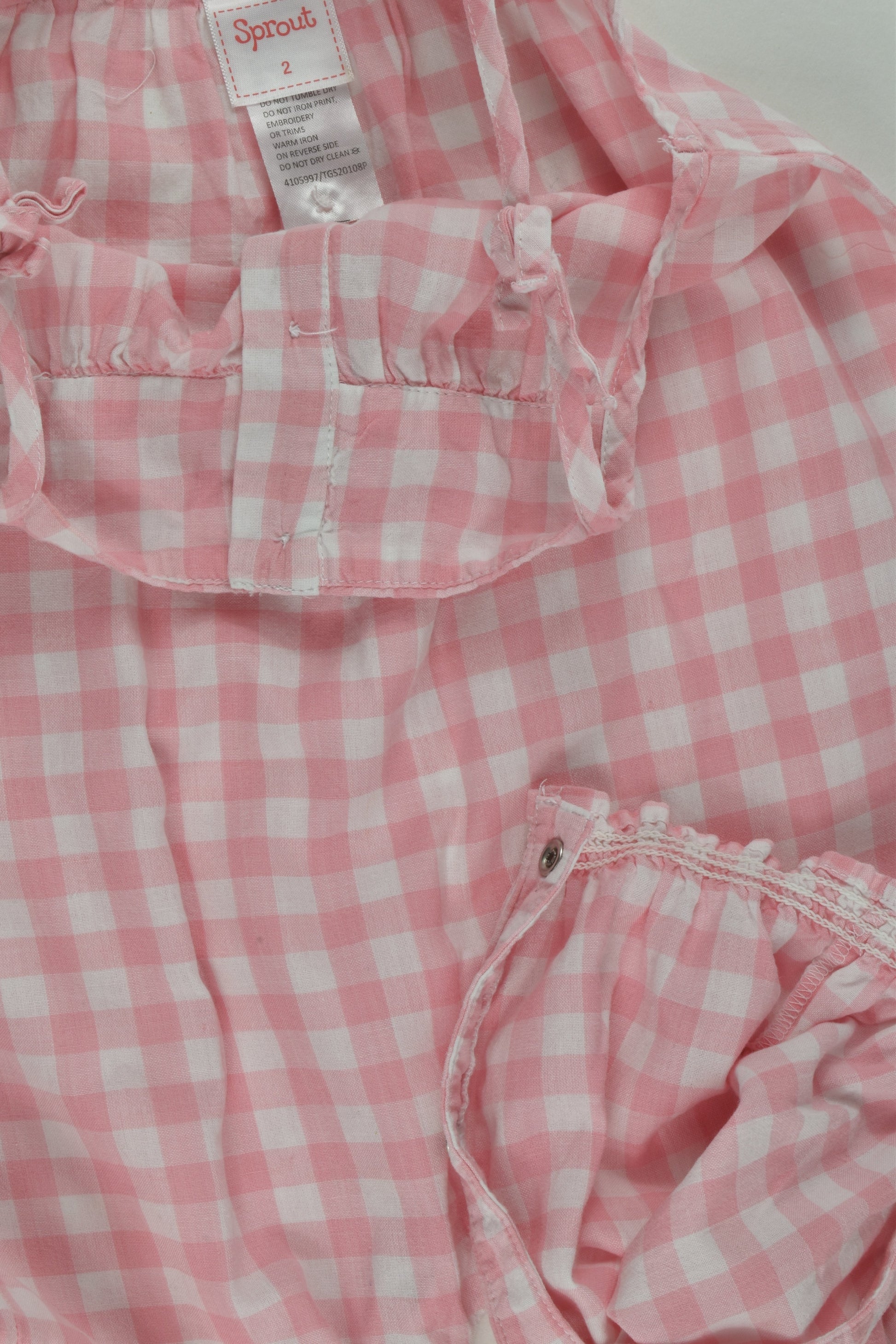 Sprout Size 2 Checked Playsuit