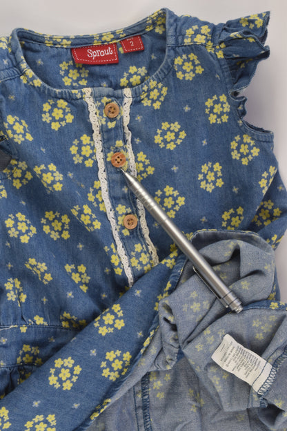 Sprout Size 2 Lightweight Floral Denim Dress