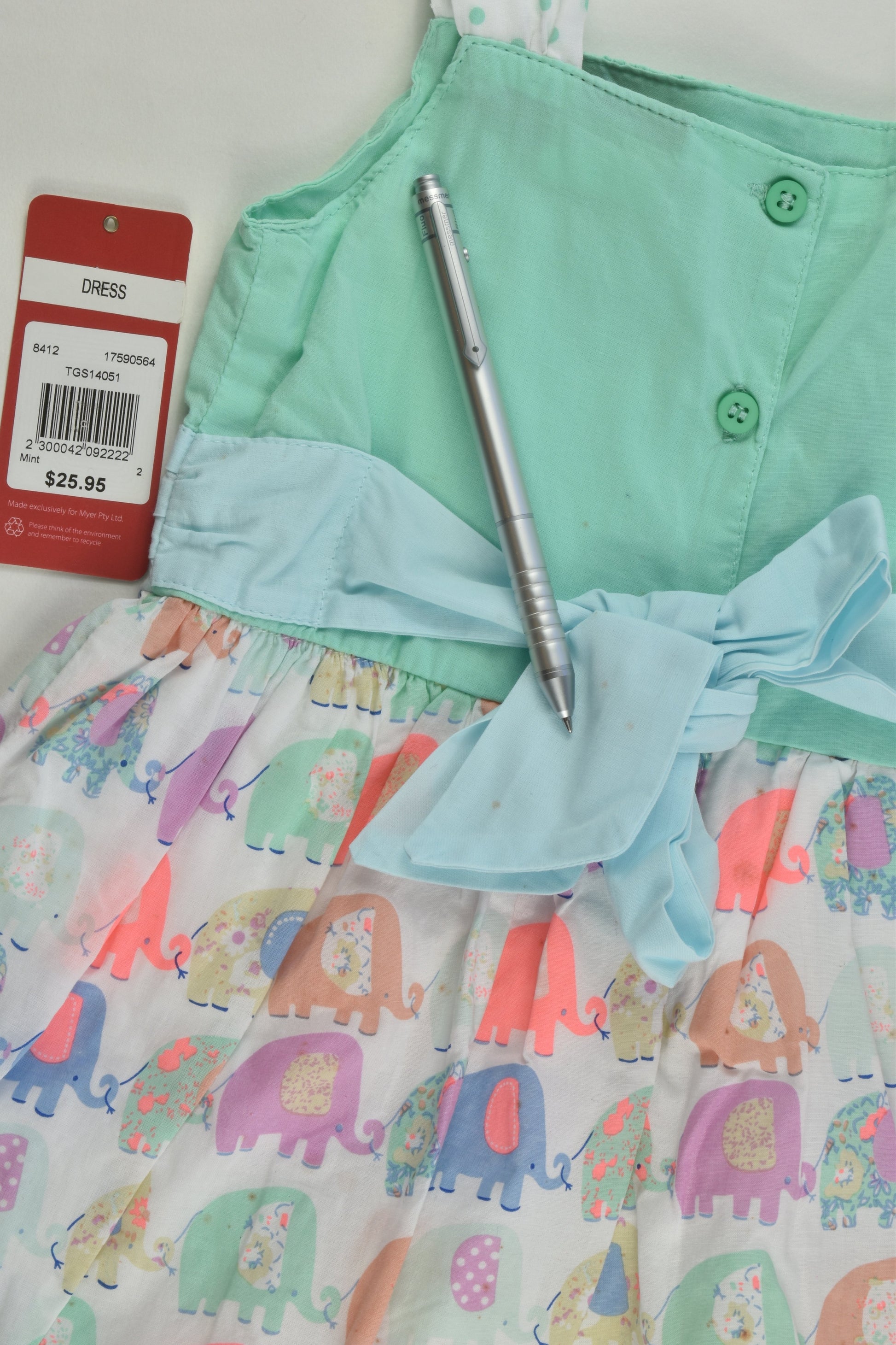 Sprout Size 2 Lined Elephant Dress