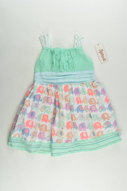 Sprout Size 2 Lined Elephant Dress